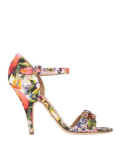 Dolce & Gabbana Woman Sandals Green Size 9.5 Textile Fibers
