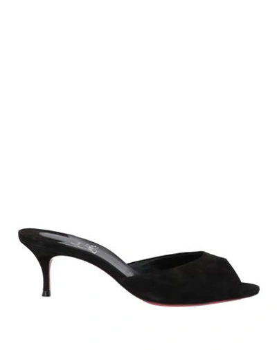 Christian Louboutin Woman Sandals Black Size 7.5 Soft Leather