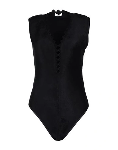 Alaïa Woman Bodysuit Black Size 4 Viscose, Wool, Polyamide, Polyester, Elastane