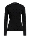 Versace Woman Sweater Black Size 10 Viscose, Polyester In Black