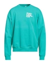 SPORTY AND RICH SPORTY & RICH MAN SWEATSHIRT TURQUOISE SIZE M COTTON