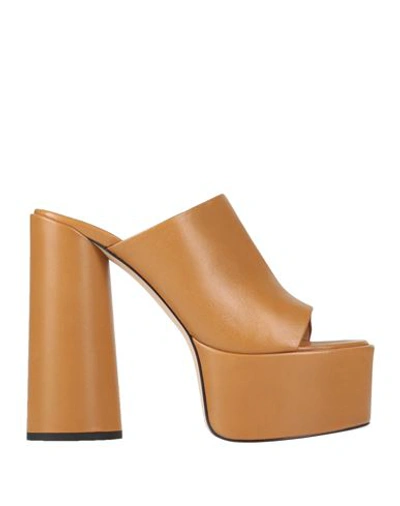 Wandler Woman Sandals Tan Size 10 Soft Leather In Hellbraun