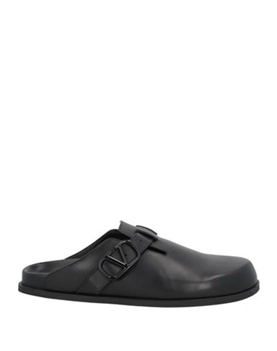 Valentino Garavani Man Mules & Clogs Black Size 8 Soft Leather