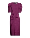 Isabel Marant Woman Midi Dress Purple Size 10 Hemp, Viscose, Elastane In Purple