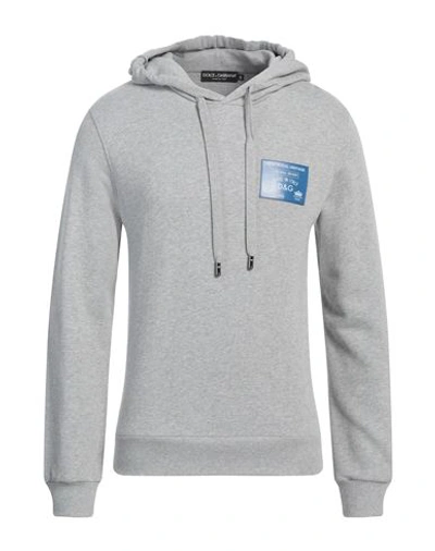 Dolce & Gabbana Gray Cotton Logo Hooded Sweatshirt Sweater