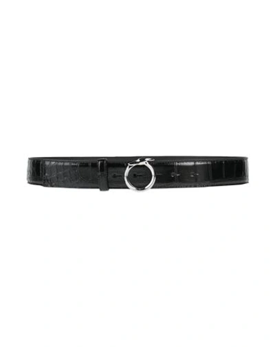 Trussardi Woman Belt Black Size 43.5 Leather
