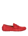 Ferragamo Man Loafers Red Size 10 Calfskin