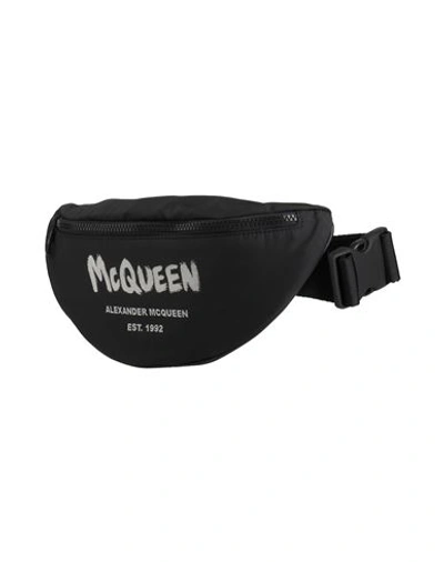 ALEXANDER MCQUEEN ALEXANDER MCQUEEN MAN BELT BAG BLACK SIZE - TEXTILE FIBERS, SOFT LEATHER