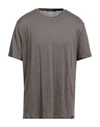 Kangra Man T-shirt Khaki Size 48 Linen In Beige