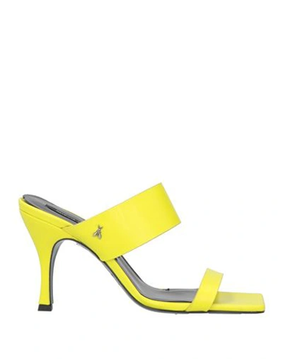 Patrizia Pepe Woman Sandals Yellow Size 7 Leather