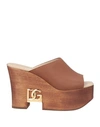 Dolce & Gabbana Woman Sandals Brown Size 6.5 Calfskin