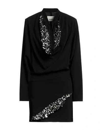 ISABEL MARANT ISABEL MARANT WOMAN MINI DRESS BLACK SIZE 10 ACETATE, POLYESTER, COTTON