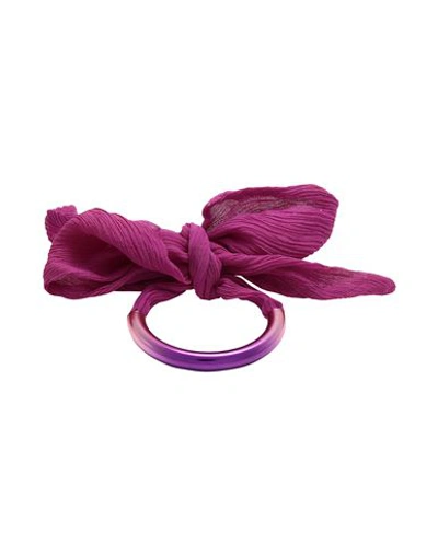 Isabel Marant Woman Bracelet Fuchsia Size I Silk, Brass, Polyurethane In Pink