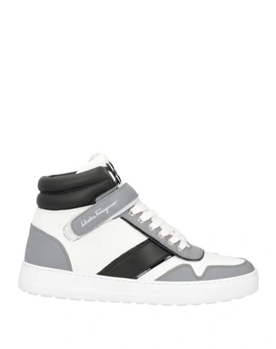 Ferragamo Man Sneakers Grey Size 8 Calfskin