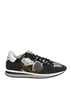 Philippe Model Woman Sneakers Midnight Blue Size 7 Leather, Textile Fibers In Blue