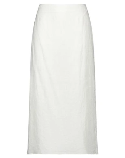 The Row Woman Maxi Skirt Ivory Size 12 Linen In White