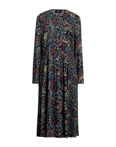 Etro Woman Midi Dress Black Size 10 Wool, Silk