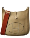 HERMES NEUTRAL CLEMENCE LEATHER EVELYNE III GM (AUTHENTIC PRE-OWNED)
