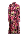 VERSACE VERSACE WOMAN MIDI DRESS FUCHSIA SIZE 6 POLYESTER