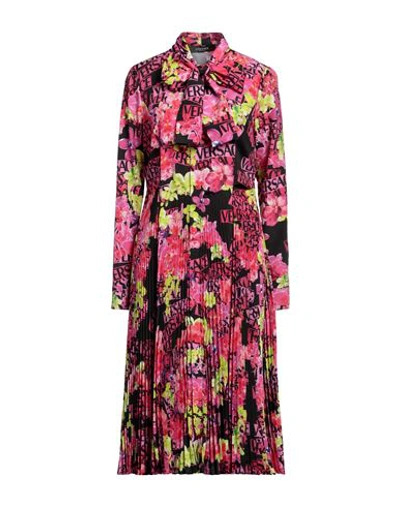 Versace Woman Midi Dress Fuchsia Size 6 Polyester In Pink