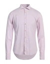 Panama Man Shirt Lilac Size M Cotton, Elastane In Purple