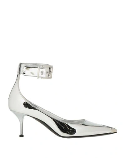 Alexander Mcqueen Pumps -  - Grey - Leather In Metallic