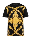 Versace Maschera Baroque Print T-shirt In Black