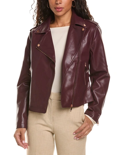 Jaclyn Smith Moto Jacket In Red