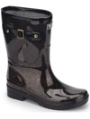 Kenneth Cole Reaction Rain Buckle Glitter Womens Glitter Rubber Rain Boots In Grey