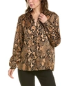 Donna Karan Collared Blouse In Brown