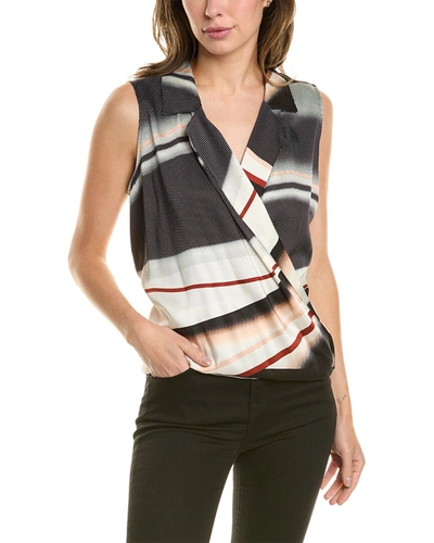 Donna Karan Surplice Top In Grey