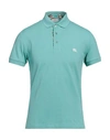 Etro Man Polo Shirt Turquoise Size S Cotton In Blue