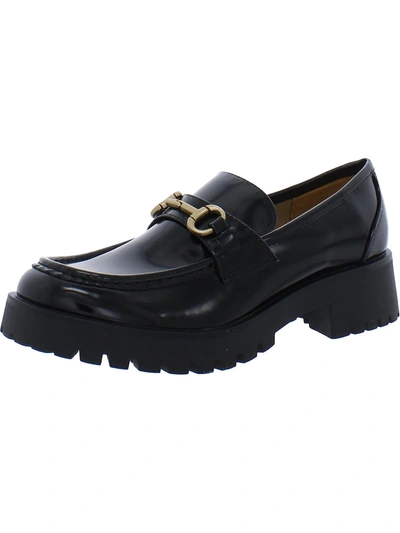 Nine West All My 3 Womens Patent Slip-on Loafers In Black