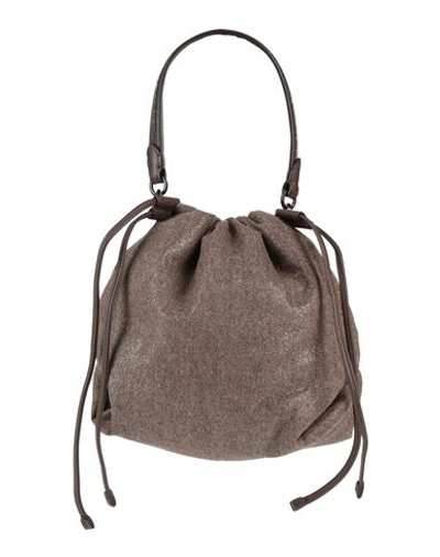 Brunello Cucinelli Woman Handbag Khaki Size - Polyester, Viscose, Wool, Elastane In Beige