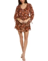 LOST + WANDER TERRACOTTA BLOOM MINI DRESS