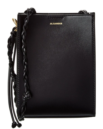 Jil Sander Womens 1 Tangle Small Leather Cross-body Bag In Black