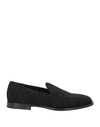 Dolce & Gabbana 'vivaldi' Black Loafers With All-over Logo Lettering In Black