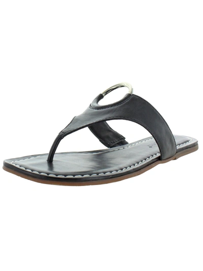 Bernardo Mallory Womens Leather O-ring Thong Sandals In Silver