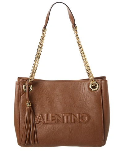 Valentino By Mario Valentino Luisa Embossed Leather Shoulder Bag In Red