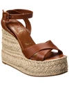 Christian Louboutin Mariza Zeppa 130 Leather Espadrille Wedge Sandals In Brown