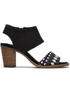 Toms Majorca Womens Woven Open Toe Slingback Sandals In Black