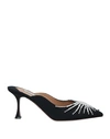 Aquazzura Woman Mules & Clogs Black Size 7.5 Textile Fibers In Black