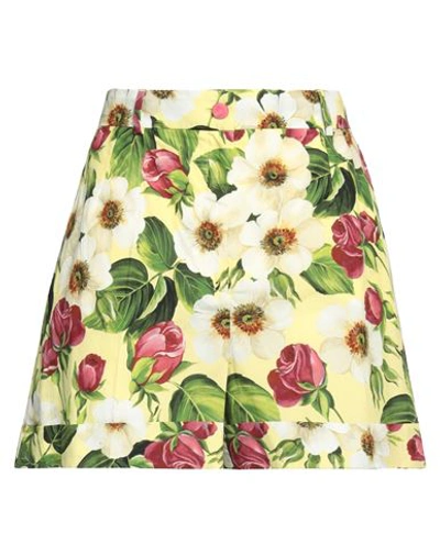 Dolce & Gabbana Woman Shorts & Bermuda Shorts Yellow Size 0 Cotton