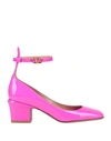 Valentino Garavani Woman Pumps Fuchsia Size 8.5 Soft Leather In Pink