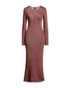 TOM FORD TOM FORD WOMAN MAXI DRESS BROWN SIZE S VISCOSE, POLYAMIDE