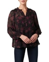 Joe's Jeans Arwel Shirred Georgette Blouse In Multi