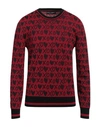 Dolce & Gabbana Man Sweater Burgundy Size 46 Virgin Wool, Polyester, Polyamide In Red