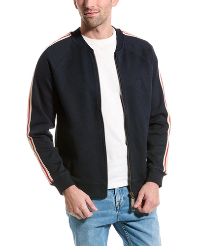 Scotch & Soda Taped Track Jacket In Blue