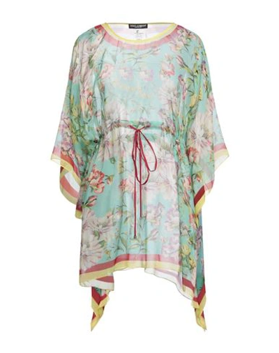 Dolce & Gabbana Woman Top Turquoise Size 8 Silk In Blue