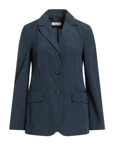 Peserico Woman Blazer Navy Blue Size 2 Cotton, Polyester